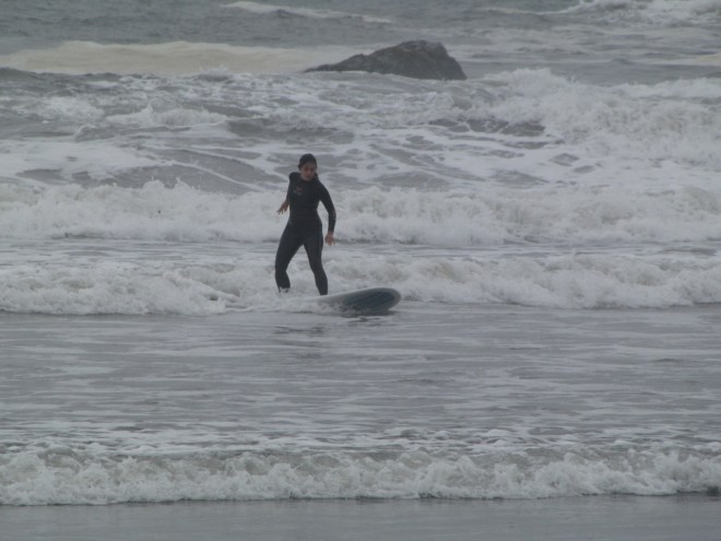 That's me out in the 'washing machine' waves that were last weekend.