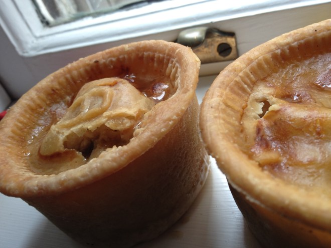 Homemade meat pies from Hartley's