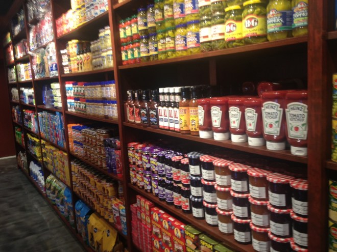 One of the many stocked shelves at the new Gourmet Heaven on Meeting Street.