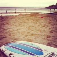 My surfboard on the sand