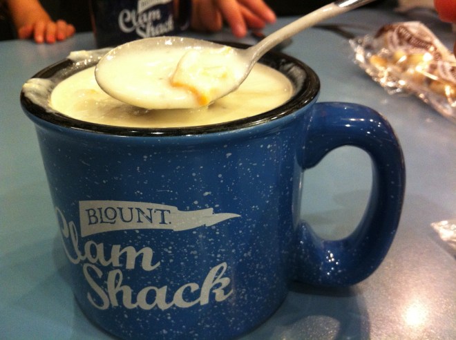 Blount Clam Shack's famous clam chowder.
