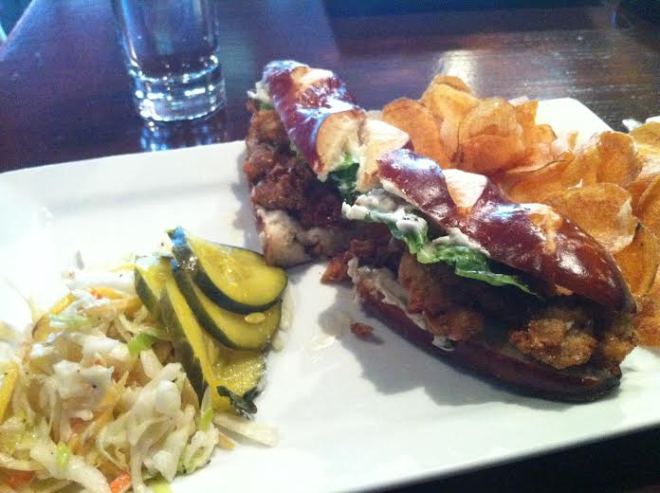 The Grange's Po' Boy sandwich. 