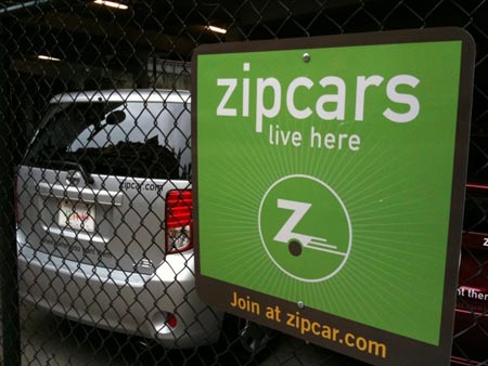 A zipcar in Downcity