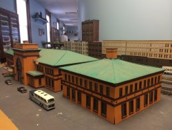 A model of the original Providence train station.