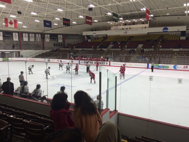 Watching the game, changing seats, and picking their favorite players.